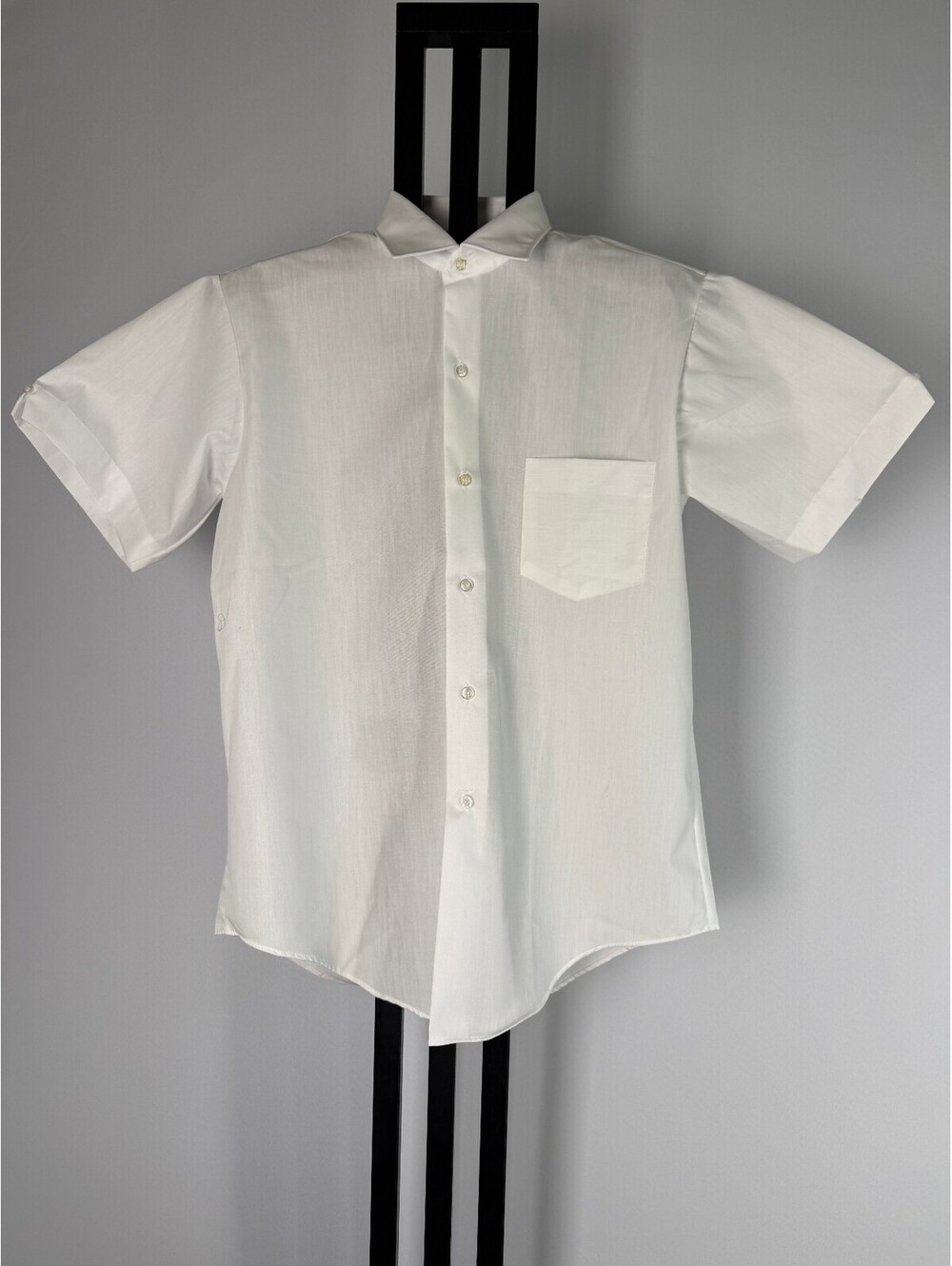Vintage 60s Citation Short Sleeve Dress Shirt Mens 15.5 White Cotton Japan Nerd